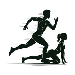 Dynamic Sprinter Silhouette Power and Speed in Motion