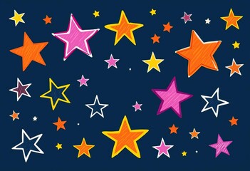 Obraz premium Hand-drawn star doodles, scribble style, vector illustrations, perfect for design projects, outline, element