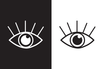 eye icon set. eyesight symbol , eye, view, vision icons in flat style