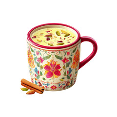 Aromatic Golden Milk in Ornate Mug with Spices