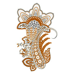 Vector Paisley pattern in floral indian style