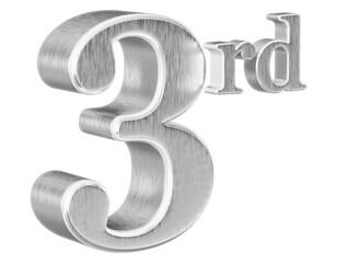 3rd Anniversary silver Number 3D
