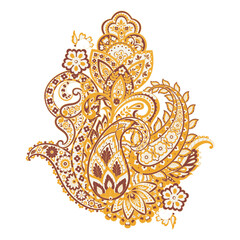 Floral Paisley vector pattern. Damask Isolated ornament