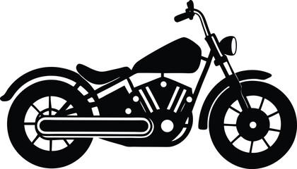 Classic American Chopper Silhouette 4th of July Patriotic Motorcycle Design