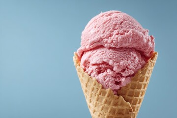 Strawberry Ice Cream in a Waffle Cone: A Delicate, Creamy Delight