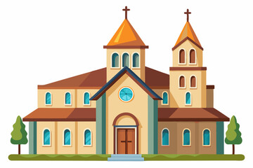White Church Background Vector