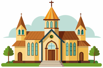 Naklejka premium Church Silhouette Graphic Art