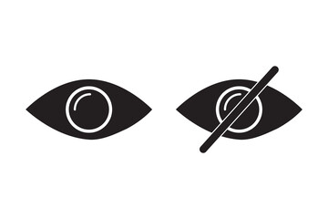 Eye password hidden view private vector icon. Hidden eye password look web icon design. eps10