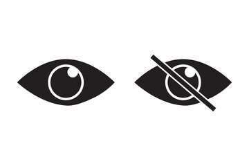 Obraz premium Eye vector icon. See and unsee symbol. Show password. Vector illustration, eps10