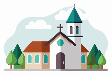 Naklejka premium Peaceful Church Vector Artwork