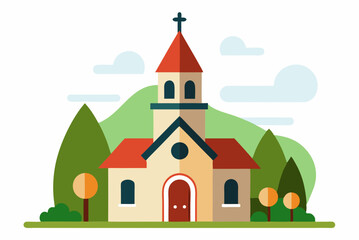 Naklejka premium Peaceful Church Vector Artwork