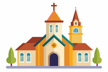 Fototapeta premium Church Symbol on White Background