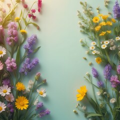 spring flowers frame