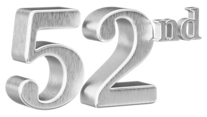 52nd Anniversary silver Number 3D