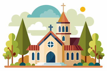 Fototapeta premium Flat Church Background Design