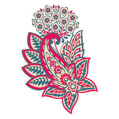 Paisley Floral oriental ethnic Pattern. Vector Damask Ornament