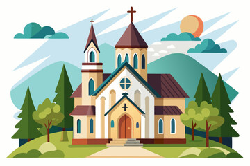Naklejka premium Clean Church Design Vector