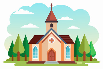 Naklejka premium Elegant Church Vector Design