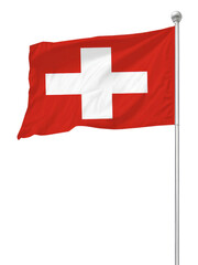 flag of Switzerland on white bckground