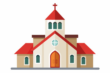 Fototapeta premium Church Background Vector White Background