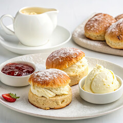 breakfast with coffee and croissant