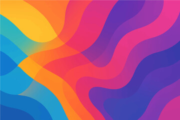 Abstract colorful waves vector design illustration art with rainbow hues and wavy lines.