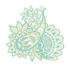 Floral Paisley vector pattern. Damask Isolated ornament