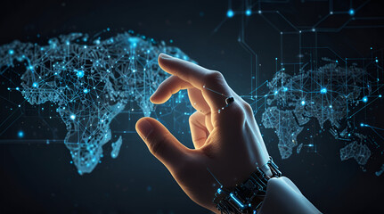 AI, Machine learning, Hands of robot and human touching on big data network connection background, Science and artificial intelligence technology, innovation and ... See More,generative.ai
