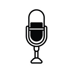 Silhouette of a Podcasting microphone
