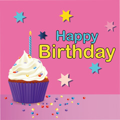 Happy birthday style vintage. Vector illustration art design template. greeting card banner poster and party decoration. 