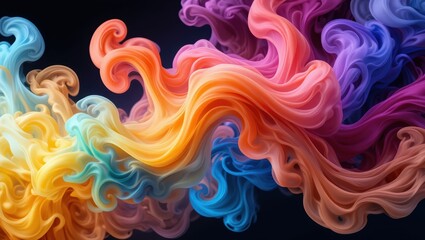 Abstract Colorful Swirls of Light Creating a Fluid Motion Effect in an Artistic Design