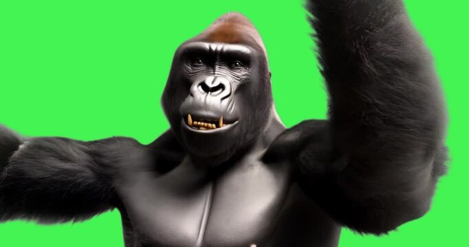 green screen, gorilla on the rampage