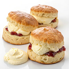 fresh donuts on white background