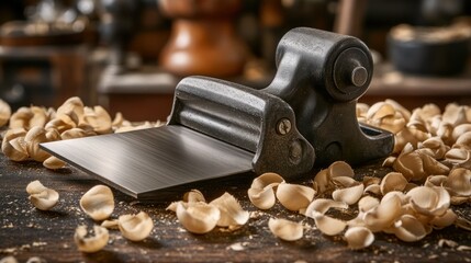 Obraz premium Woodworking tool, close-up