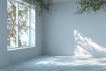 Fototapeta premium Indoor greenery interior with window and natural light