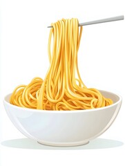 Delicious Spaghetti and Noodles: A Savory Italian and Asian Pasta Dish with Fresh Herbs and Seasoning | Fine Dining Culinary Experience