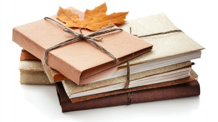 Handmade greeting cards isolated on white background