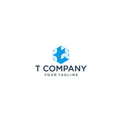 T Minimalist Company Logo Concept Vector