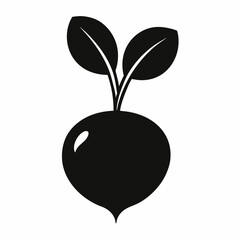 Black Radish silhouette icon on white background