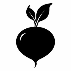 Black Radish silhouette icon on white background