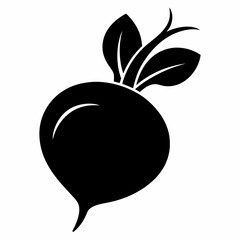 Black Radish silhouette icon on white background