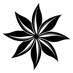 Borage silhouette icon on white background