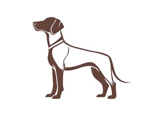 Stylized Vector Silhouette of Brown Dog: Modern Illustration for Pet Lovers and Outdoor Enthusiasts