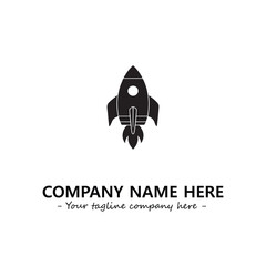 Rocket silhouette logo company design vector illustration