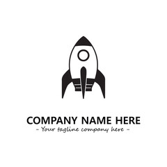 Rocket silhouette logo company design vector illustration