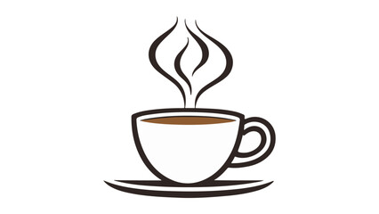simple illustration of beautiful smoking cup of tee vector shape icon