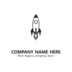 Rocket silhouette logo company design vector illustration