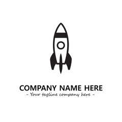Rocket silhouette logo company design vector illustration