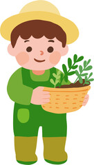 바구니를 든 농부 소년