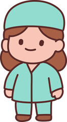 수술복을 입은 여자